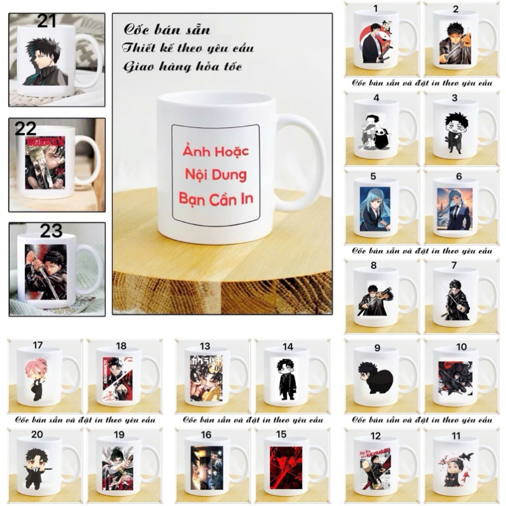 Cốc anime kagurabachi / ly hình Chihiro Rokuhira ,Hishaku ,Hiyuki Kagari