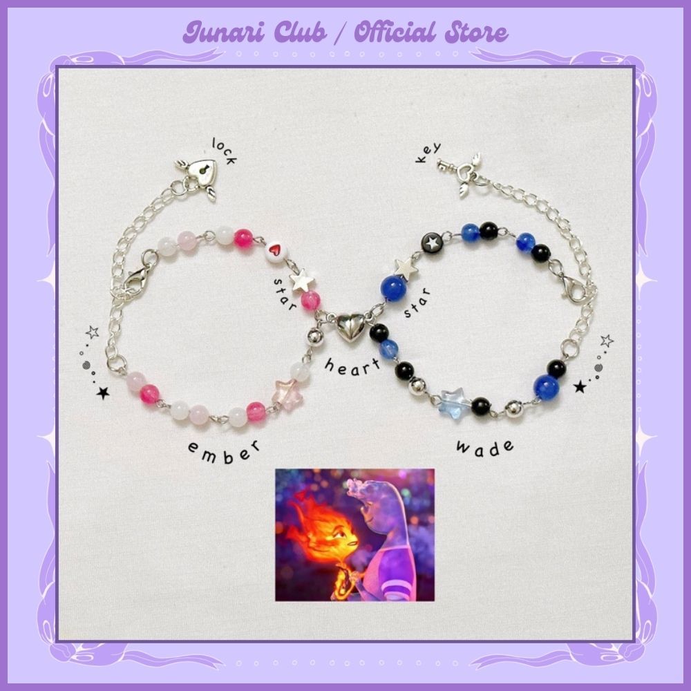 Vòng tay handmade wade and ember couple bracelet - Vòng tay đôi lửa nước - Chất liệu thép không gỉ -