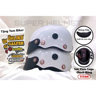 [TẶNG SET BIKER] Nón Bảo Hiểm CHÍNH HÃNG TITAN HELMET - Mũ Bảo Hiểm Sơn Nhiều Màu - Phủ NaNo - Gắn 7 ốc Salaya SiêHELMET