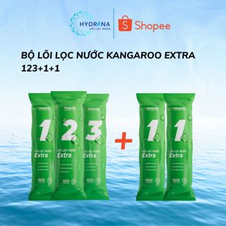Combo lõi thô Kangaroo Extra gồm bộ thô 123 và 2 lõi số 1 dùng cho máy lọc nước màng RO giúp loại bỏ tạp chất, cặn bẩn