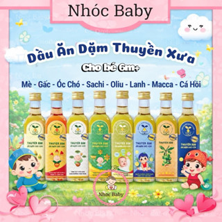 Dầu ăn dặm Thuyền Xưa cho bé 6m+ (cá hồi, dầu gấc, dầu óc chó, dầu oliu, dầu mè, dầu sachi.,,,)