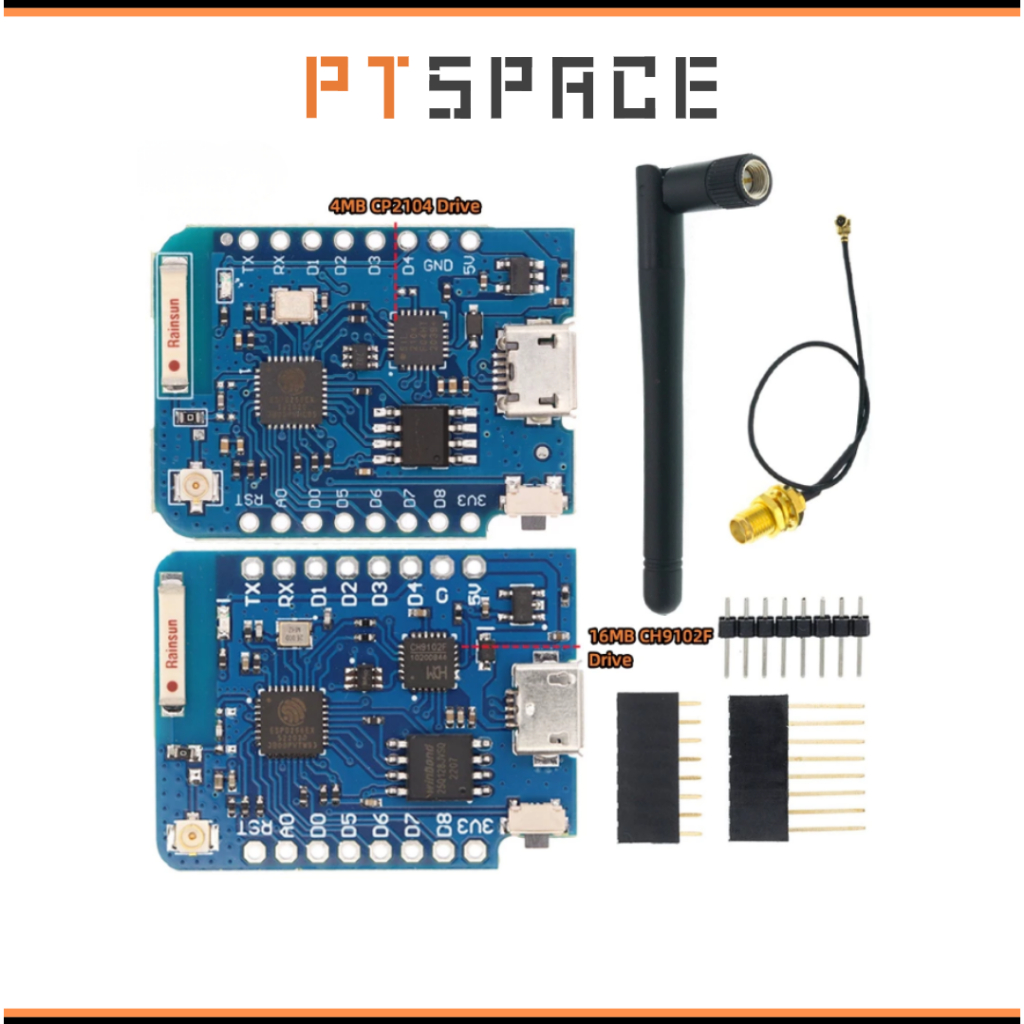 WEMOS D1 Mini Pro 4M 16M Bảng Mạch Ăng Ten ESP8266 ESP-8266EX CP2104 CH9102F WIFI