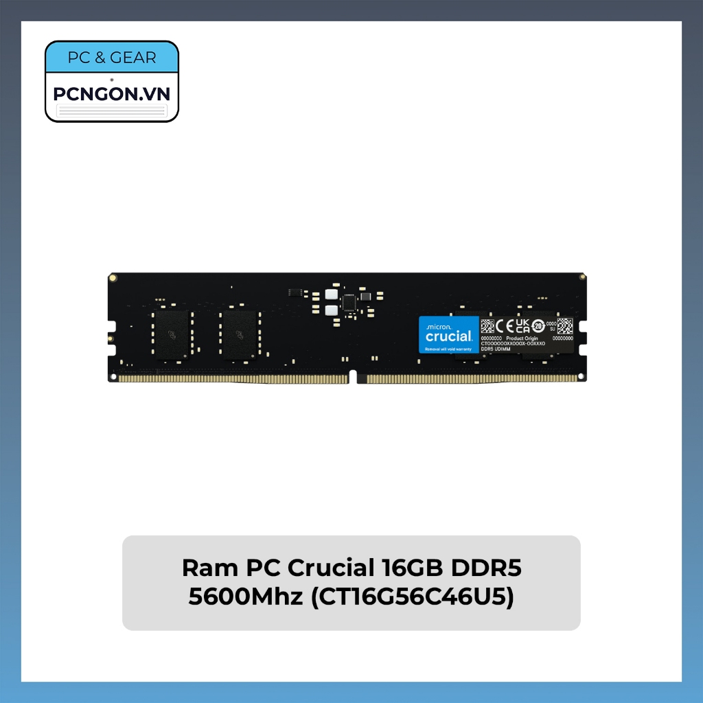 [PCNGON] Ram PC Crucial 16GB DDR5 5600Mhz (CT16G56C46U5)