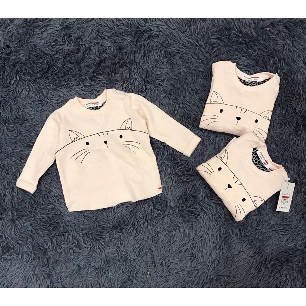 Áo nỉ thỏ hồng Castro xuất xịn xò cho bé gái siêu xinh