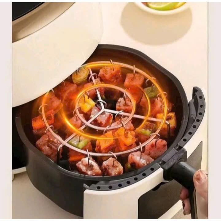 Xiên Nướng Thịt INOX Cho Nồi Chiên Không Dầu - Giá đỡ xiên nướng dọc Chuyên Dụng, Vỉ Nướng Thịt