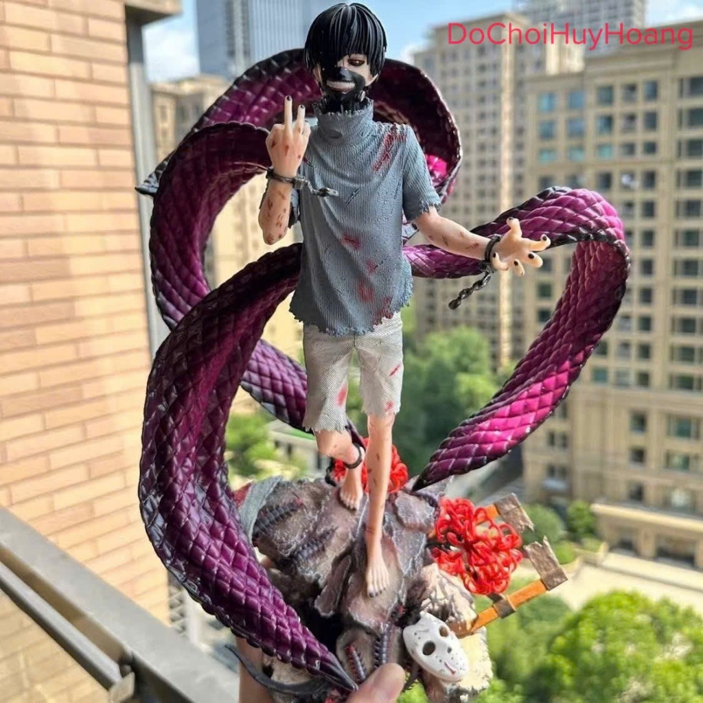 Mô hình tượng Kaneki Ken Tokyo Ghoul đuôi tím 2 đầu 33cm