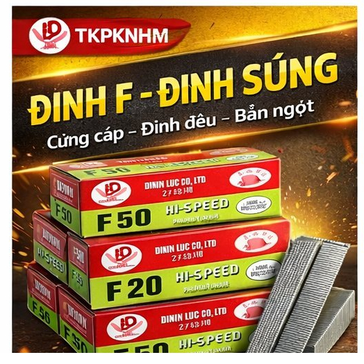 Đinh F ghim F15 - F20 - F25 - F30 - F35 - F40 - F50, đinh bắn gỗ, đinh thẳng, đinh ghim
