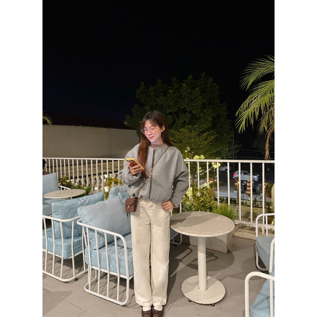 (Hàng QC L1 sẵn) Áo Khoác Dạ Bomber Nữ Dáng Ngắn Basic Khóa Kéo Thời Trang Hàn Quốc Cao Cấp Mùa Thu Đông Kime TOP | BigBuy360 - bigbuy360.vn