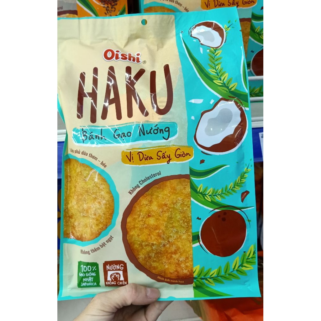 [DATE MỚI] Bánh gạo nướng vị dừa sấy giòn Oishi Haku, 1 gói 138g (Bga/B1)