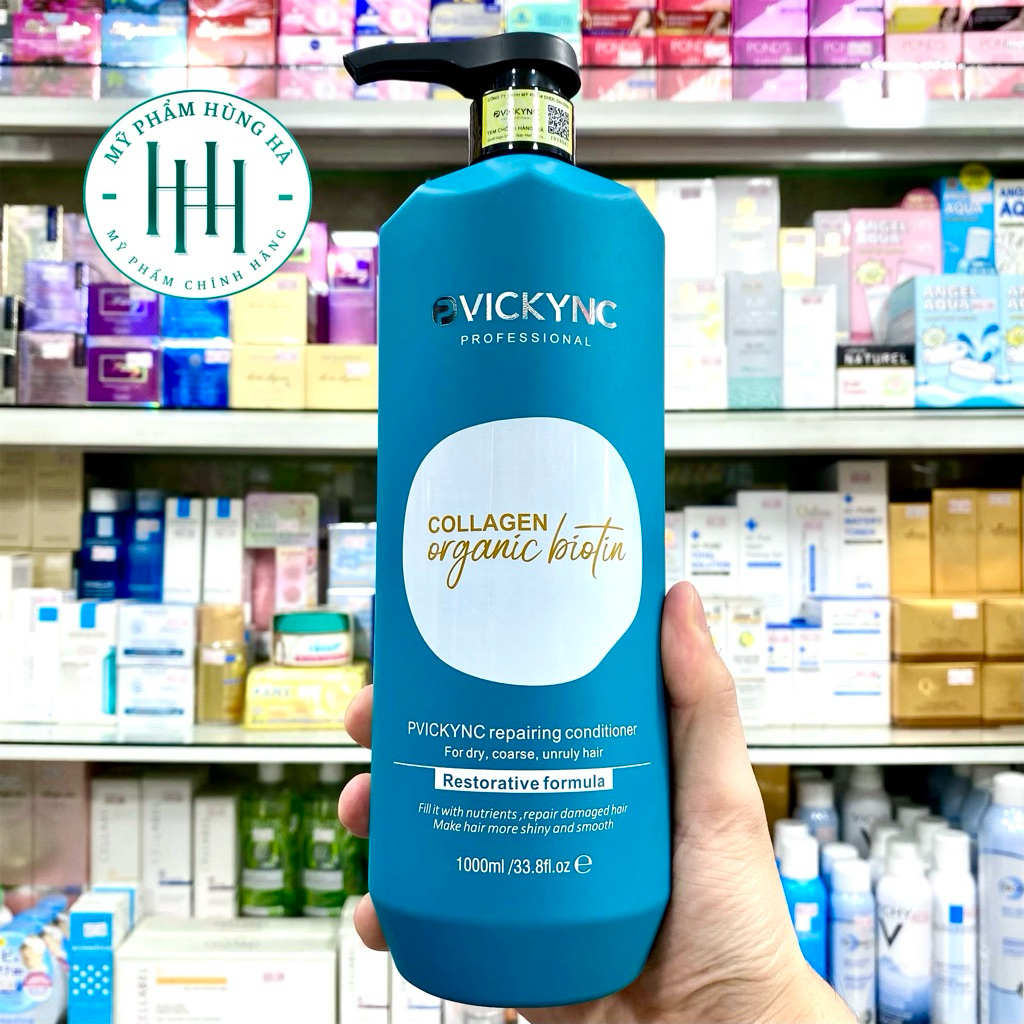 Dầu xả PVICKYNC Collagen Organic Biotin 1000ML, Cam Kết Chính Hãng