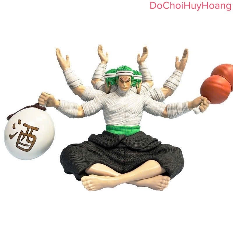 Mô hình tượng Zoro asura 3 đầu 6 tay băng bó 26cm OnePiece