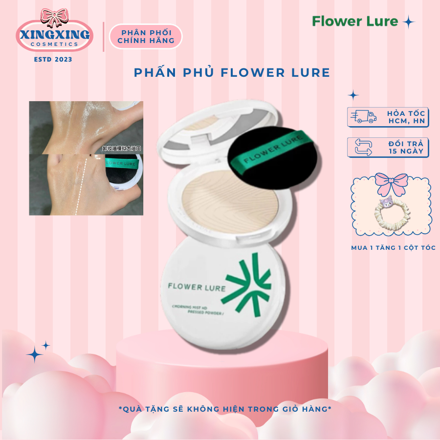 [HỎA TỐC]FLOWER LURE Phấn Phủ Dạng Nén Kiểm Soát Dầu Lâu Trôi FLOWER LURE Pressed Powder 7.2g XINGXI