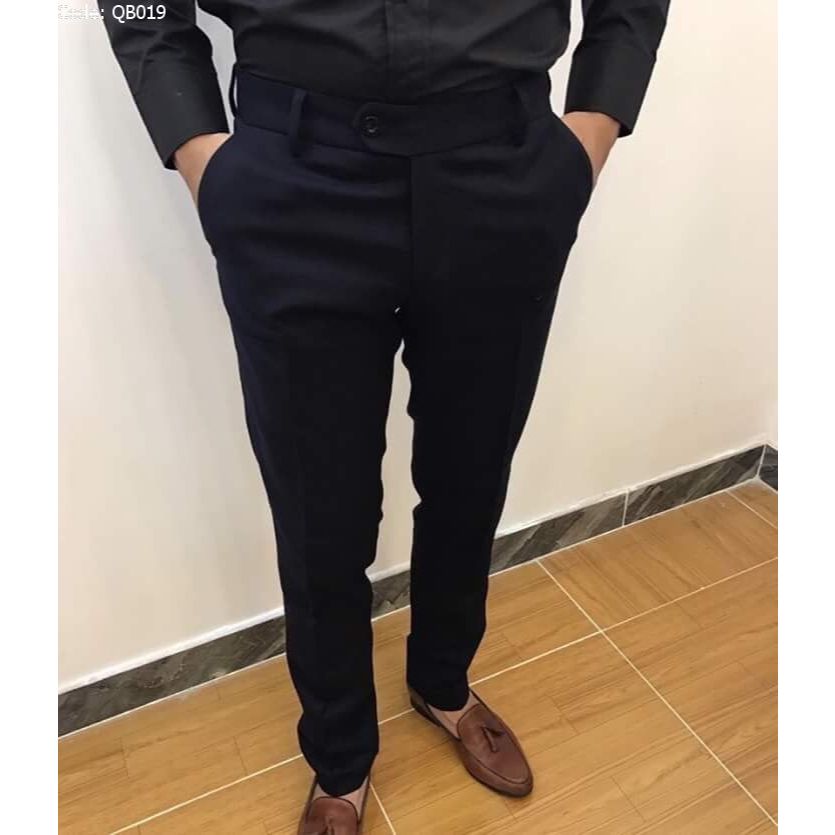 Quần âu nam hàn quốc  LZS ống côn dáng slimfit màu đen, quần tây nam công sở vải Vitex mềm mịn lên dáng đẹp chống nhăn