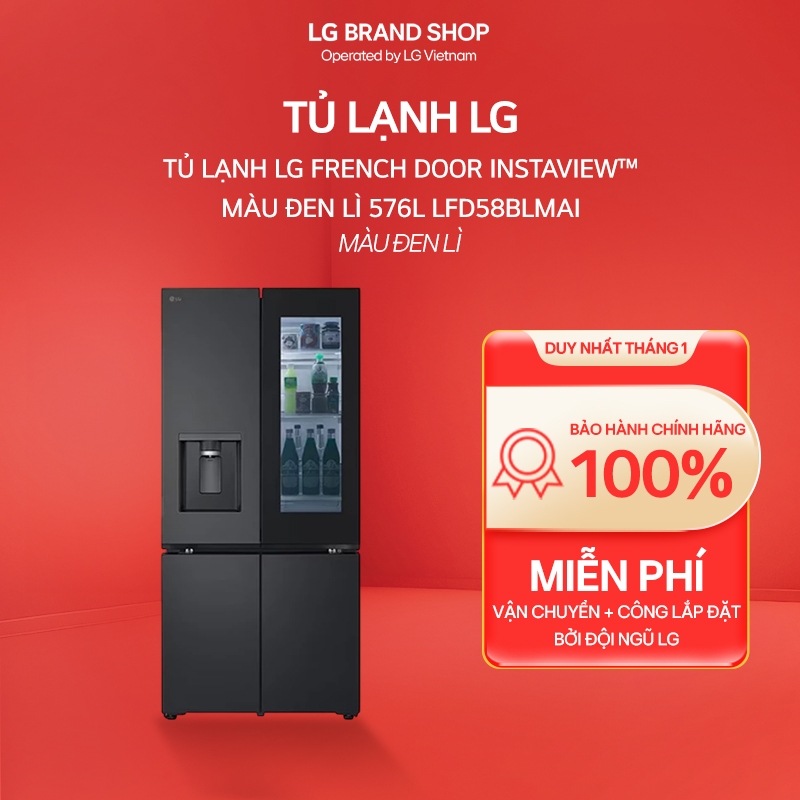 GR-X257BL - Tủ lạnh LG Instaview lấy nước ngoài UVnano 635L màu đen GR-X257BL