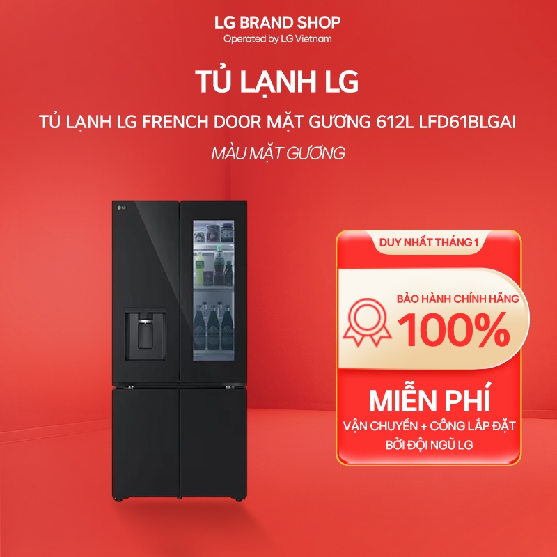 LFD61BLGAI.ABMPEVN - Tủ lạnh LG French Door mặt gương 612L LFD61BLGAI