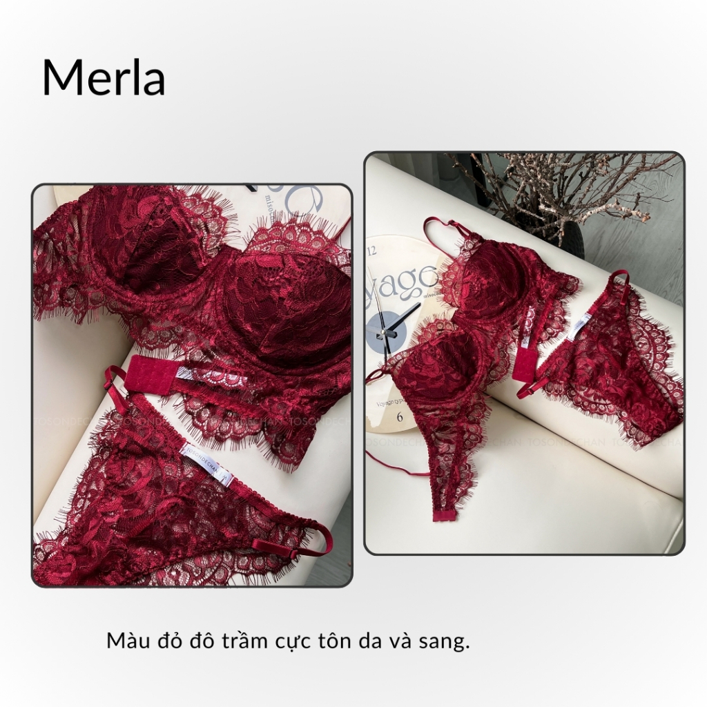 Bộ Đồ Lót Ren Mi Xinh Xắn MERLA Có Gọng, Mút Mỏng Tháo Rời Tặng Kèm (Hình Thật - Che Tên Sản Phẩm) | BigBuy360 - bigbuy360.vn