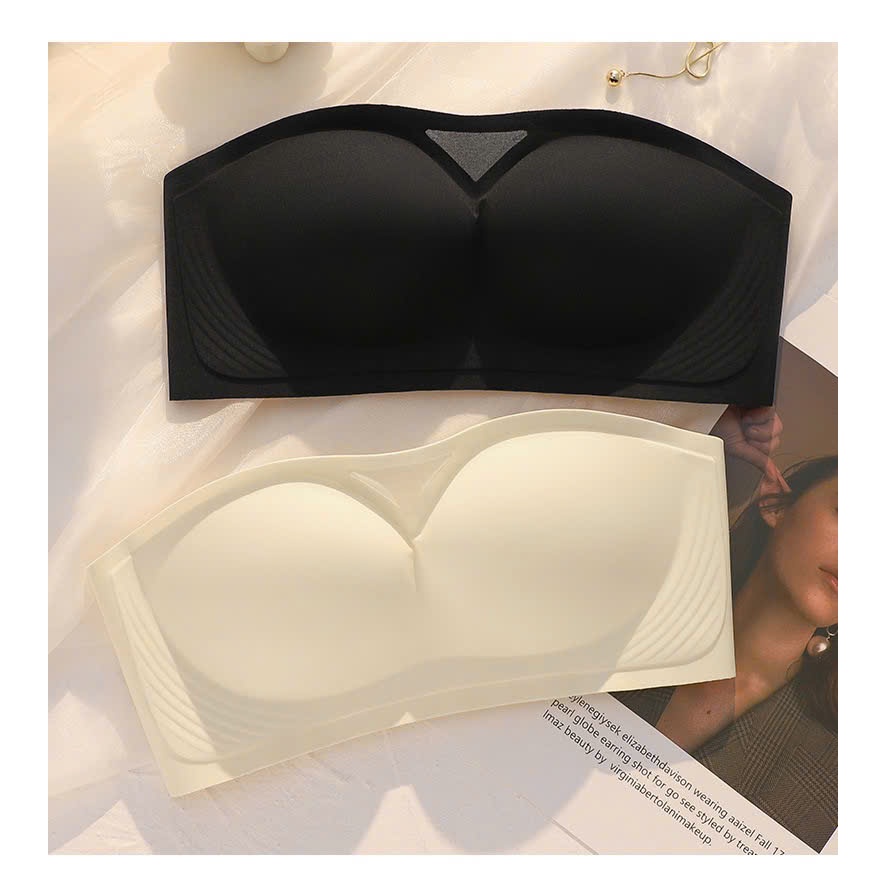 Áo ngực không dây CHỐNG TỤT nâng ngực, Áo lót không dây, Áo lót quây nâng ngực chất su đúc, Áo bra không dây CAO CẤPC76