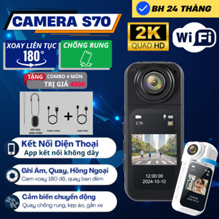Camera siêu bé S70, camera hành trình 2K, camera góc nhìn người thứ nhất thời lượng pin siêu dài