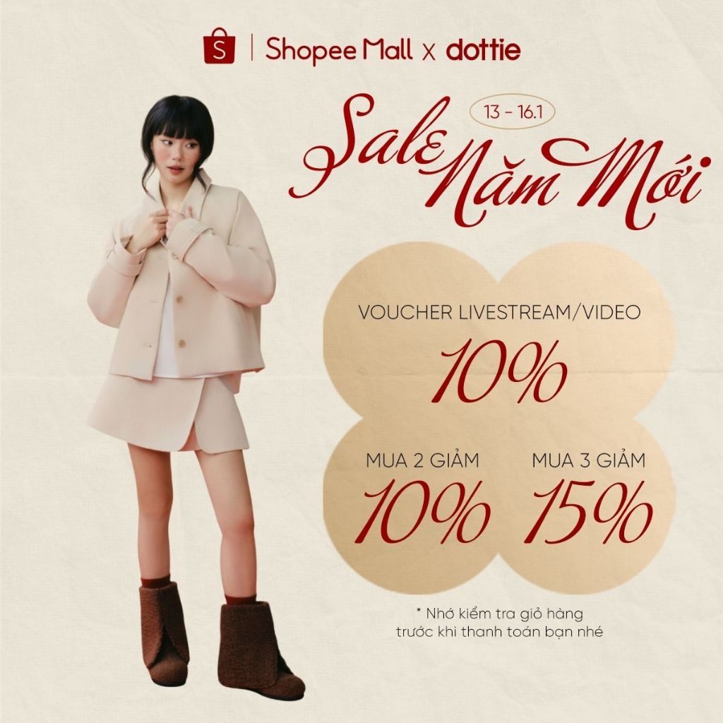 [NEW ARRIVAL] DOTTIE - Quần váy vạt tròn - Beige - Q0413