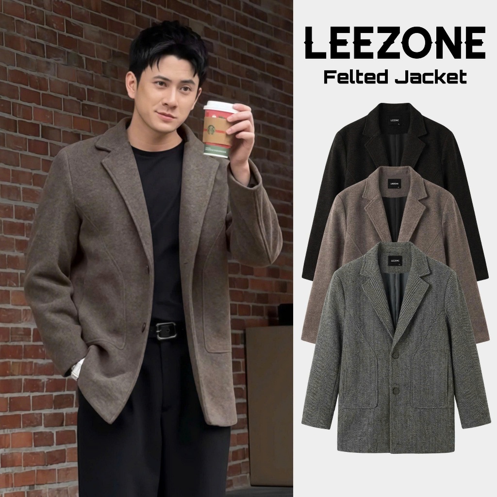 Áo khoác Măng Tô nam LeeZone cao cấp | Măng Tô Dạ Dáng Lửng