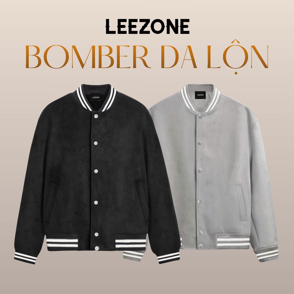 Áo khoác Da lộn nam LeeZone | Bomber Da lộn