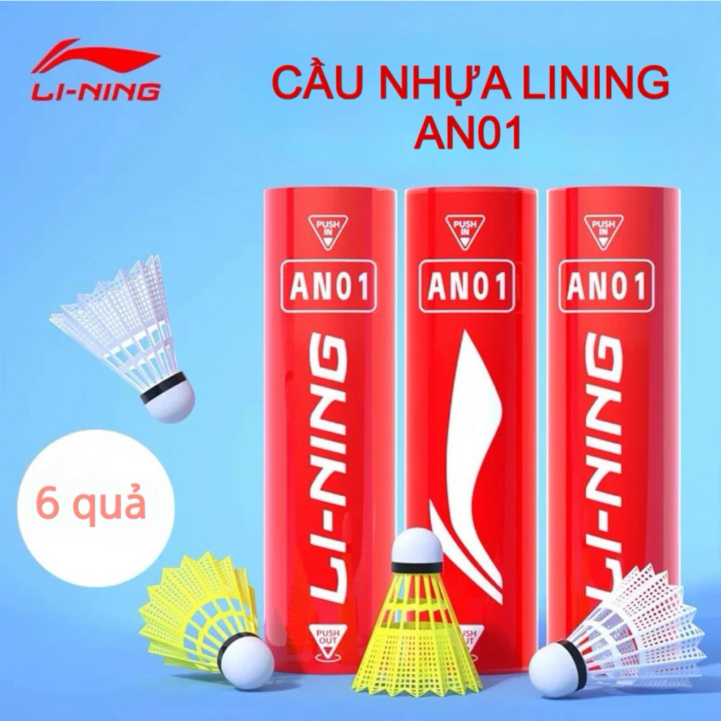 Quả cầu nhựa, cầu lông Lining AN01 chính hãng (hộp 6 quả)