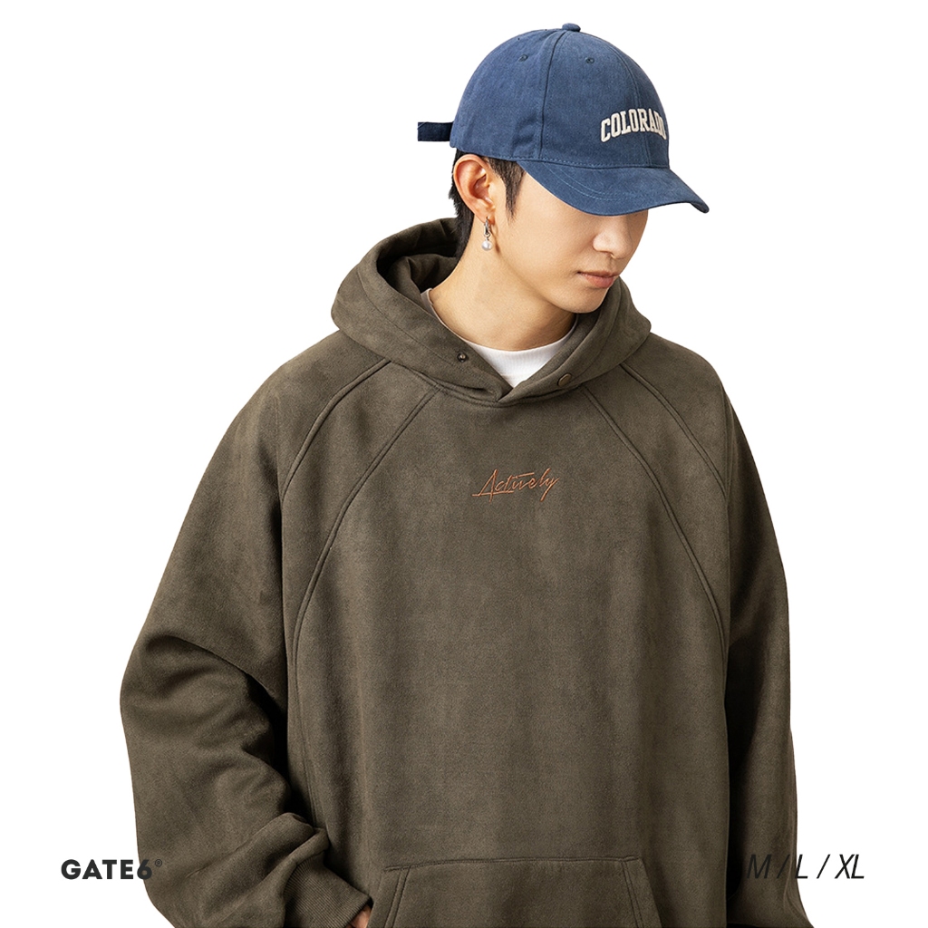 Áo hoodie HL nhung, áo nỉ có mũ oversize Unisex Active 3848 - GATE6 - 5524