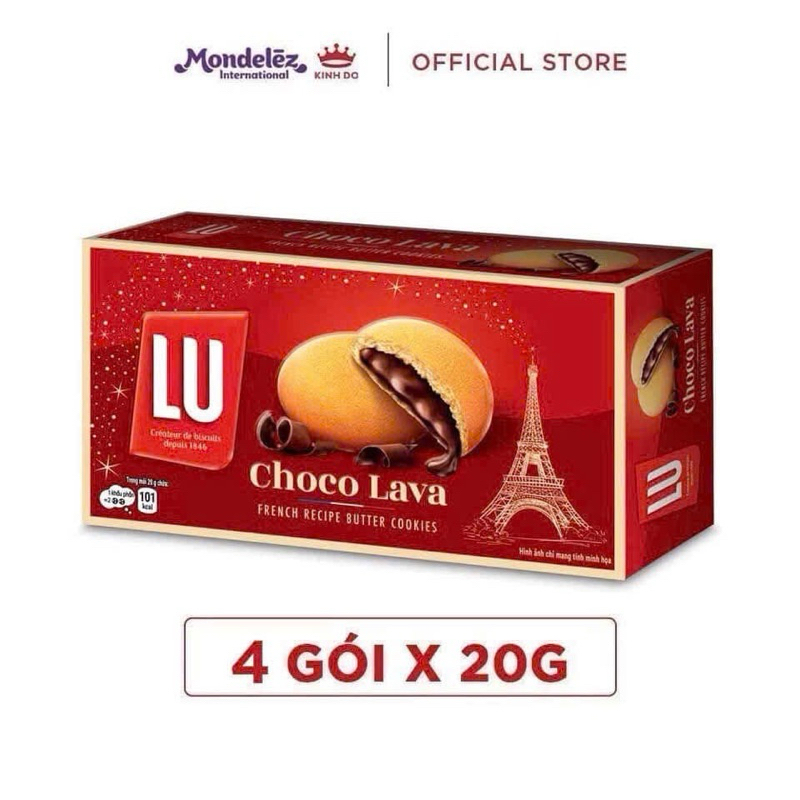 Combo 10 hộp bánh Lu Choco Lava 80g