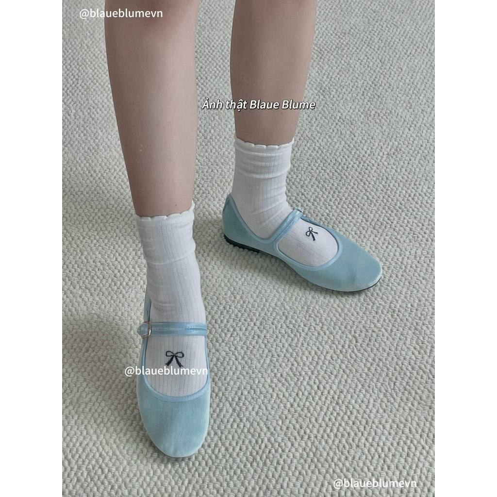 𝐁𝐥𝐚𝐮𝐞𝐁𝐥𝐮𝐦𝐞🦋 Grove ballet flat màu Milk Blue