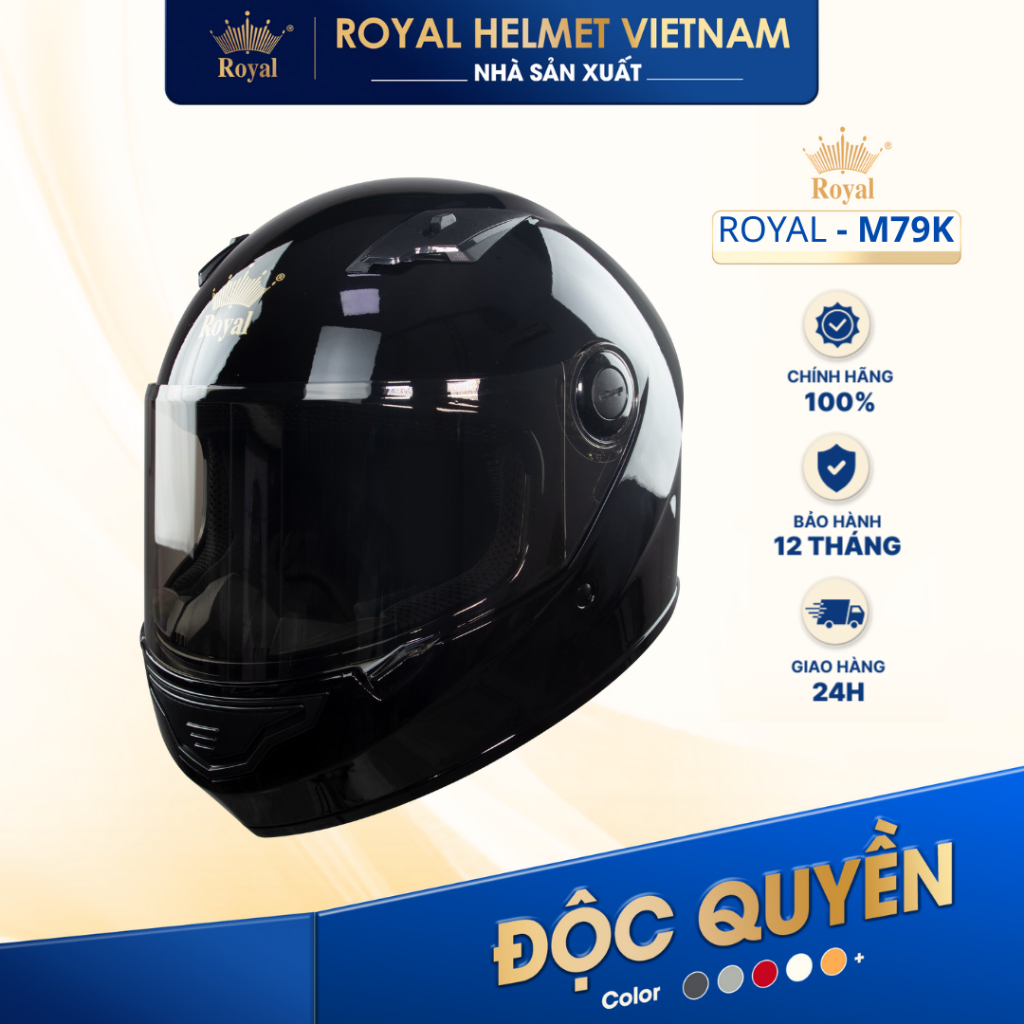 [NHÀ SẢN XUẤT] Mũ Bảo Hiểm Fullface Royal M79K Có Kính Chính Hãng, Đi Phượt Fullface Cao Cấp Cho Nam Nữ