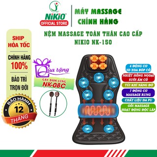 Ghế đệm massage trên ô tô và tại nhà Nikio NK-150 - Xoa bóp con lăn 3D mát xa cổ vai gáy