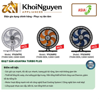 Quạt sàn ASIA TURBO PLUS 90W | 40cm | 6 cánh | 4 tốc độ | Motor đồng | Dual Cooling, Chevron giảm ồn