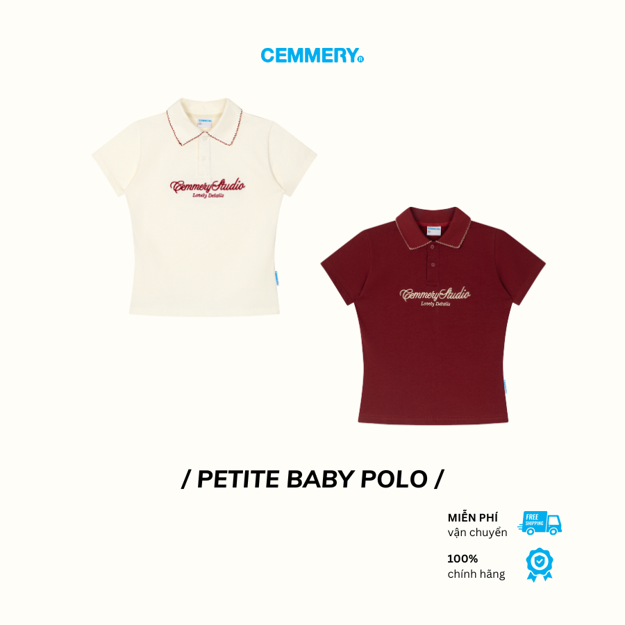 Áo Baby Polo CEMMERY Local Brand Chính Hãng Petite Polo Tee Vải Cotton 2 Chiều Cổ Thêu Viền 2 Màu | BigBuy360 - bigbuy360.vn
