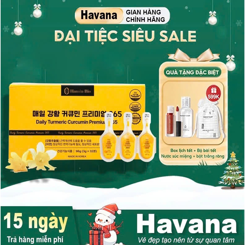 Tinh Nghệ Nano 365 Curcumin Premium Hamin Bio Hàn Quốc - Đẹp da , tiêu hóa tốt