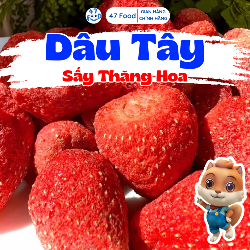 [ Ăn vặt ] Dâu tây sấy thăng hoa chua chua ngọt ngọt 47Food