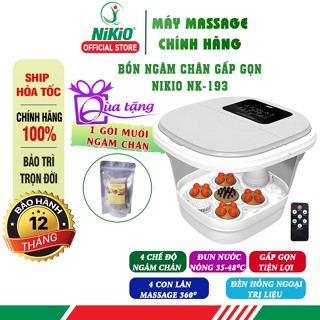 Bồn Ngâm Chân Gấp Gọn Massage Nhật Bản Nikio NK-193 - Tự Động Làm Nóng, Xoa Bóp Huyệt Đạo Bàn Chân