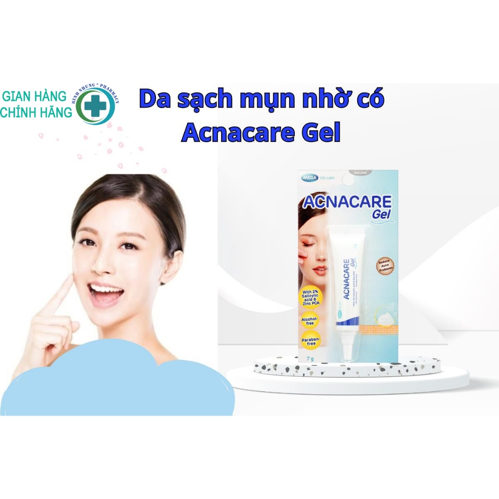 Gel giảm mụn, giảm nhờn, sạch tế bào chết, mềm da - ACNACARE GEL Mega We Care (7g) | CHÍNH HÃNG