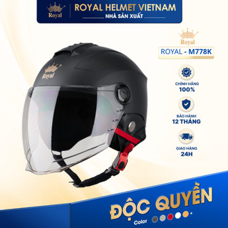 [NHÀ SẢN XUẤT] [ĐEN MỜ] Mũ Bảo Hiểm Nửa Đầu Royal M778 Có Ốp Tai Da, Thiết Kế Độc Đáo Chính Hãng Cho Nam Nữ Đi Xe Máy