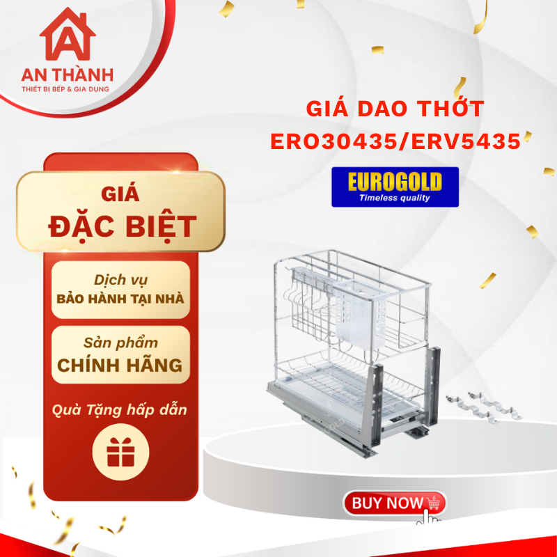 Giá Dao Thớt Eurogold EERO30435/ERV5435 Giải Pháp Lưu Trữ Thông Minh Cho Bếp