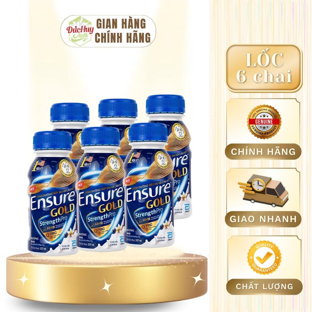 Thùng Sữa Bột Pha Sẵn Abbott Ensure Gold Vigor 237ml