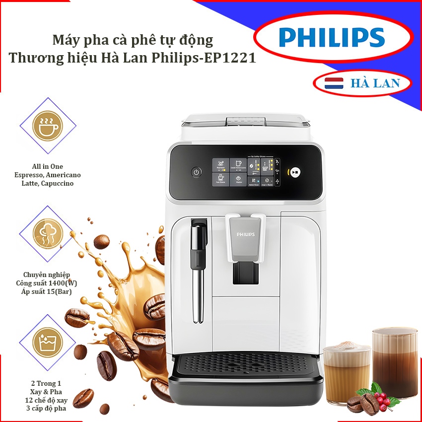[New] Máy pha cà phê Espresso, Americano tự động và Capuccino, Latte. Thương hiệu Hà Lan cao cấp Phi