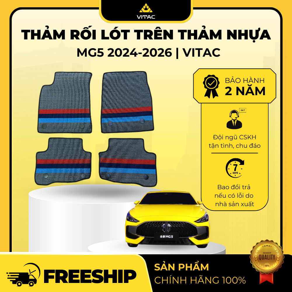 Freeship_Bộ thảm rối lót trên sàn nhựa ô tô 5D MG5 2024-2026 Chỉ vừa form với thảm nhựa VITAC