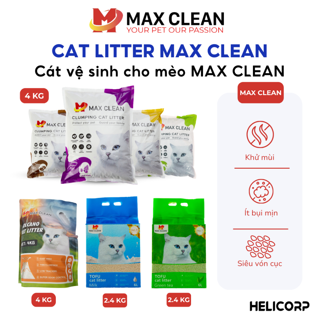 Cát Mèo, Cát Vệ Sinh Cho Mèo Max Clean - HeLiCorp