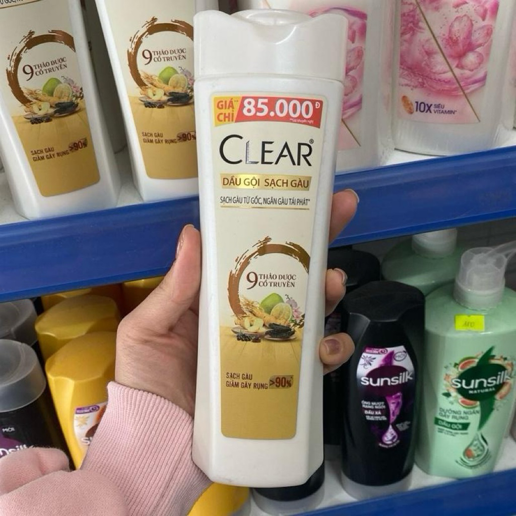 Dầu gội Clear 9 Loại Thảo dược cổ truyền sạch gầu giảm gãy rụng 340g