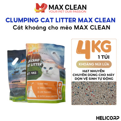 Cát Mèo, Cát Khoáng Vệ Sinh Cho Mèo Max Clean 4KG