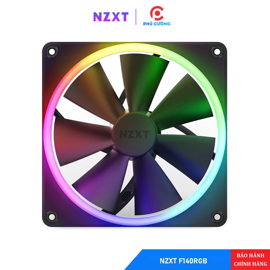 Fan Case NZXT F140 RGB Black RF-R14SF-B1 - Fan 140mm LED RGB Tùy Chỉnh Chính Hãng