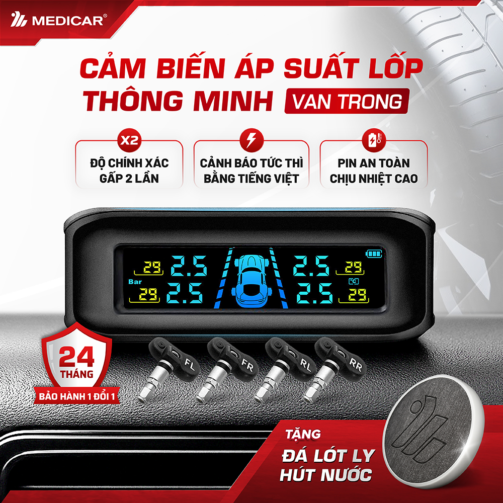 [TPMS Van Trong] CẢM BIẾN ÁP SUẤT LỐP Ô TÔ Medicar