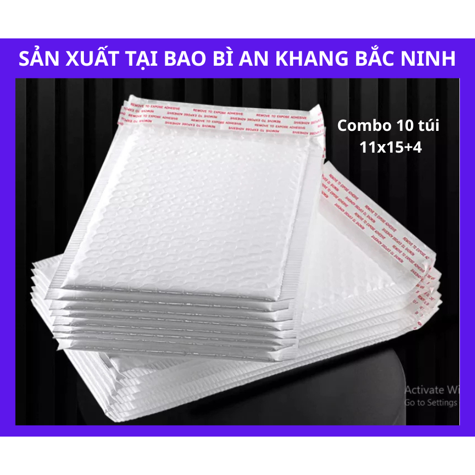 Combo 10 Túi Gói Hàng Niêm Phong(11x15+4) Túi gói hàng chống sốc