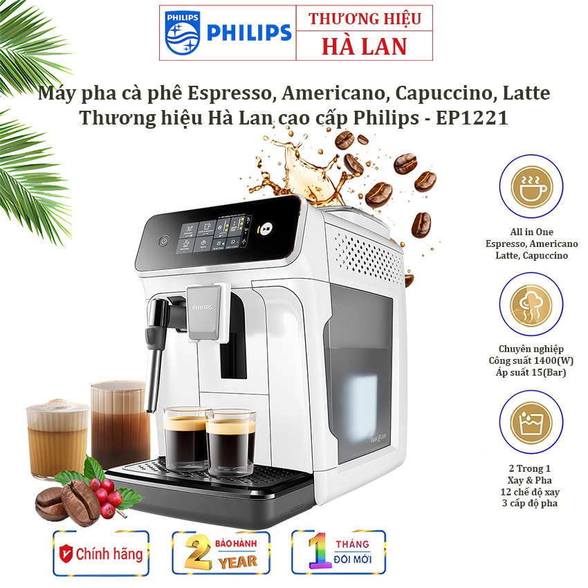 HOT - Máy pha cà phê Espresso, Americano tự động và Capuccino, Latte. Thương hiệu Hà Lan cao cấp Phi