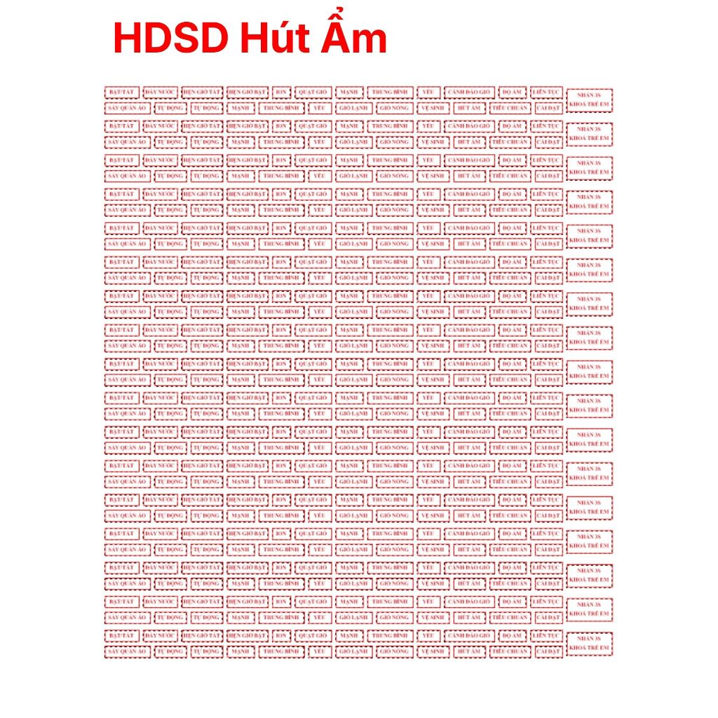 Tem dán dịch, tem trang trí máy lọc không khí, máy hút ẩm, điều hoà,... Nội địa Nhật